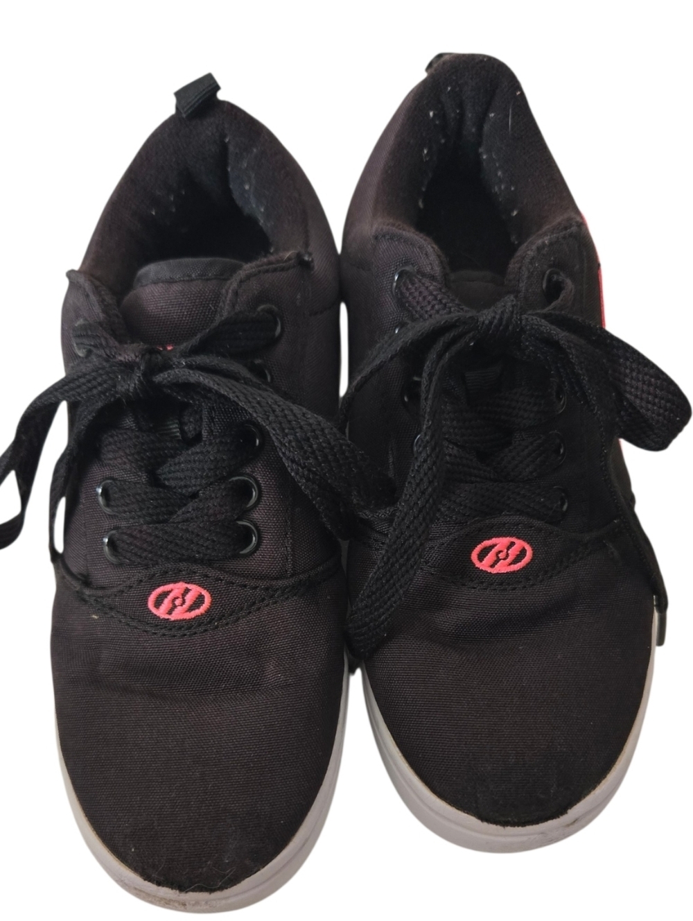Heelys Black Roller Shoes Pink Wheels Skate Sneakers Kids Youth Size 2